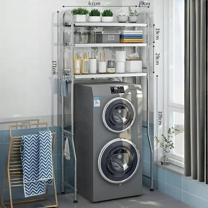 Étagère de rangement pour salle de bain au-dessus des toilettes