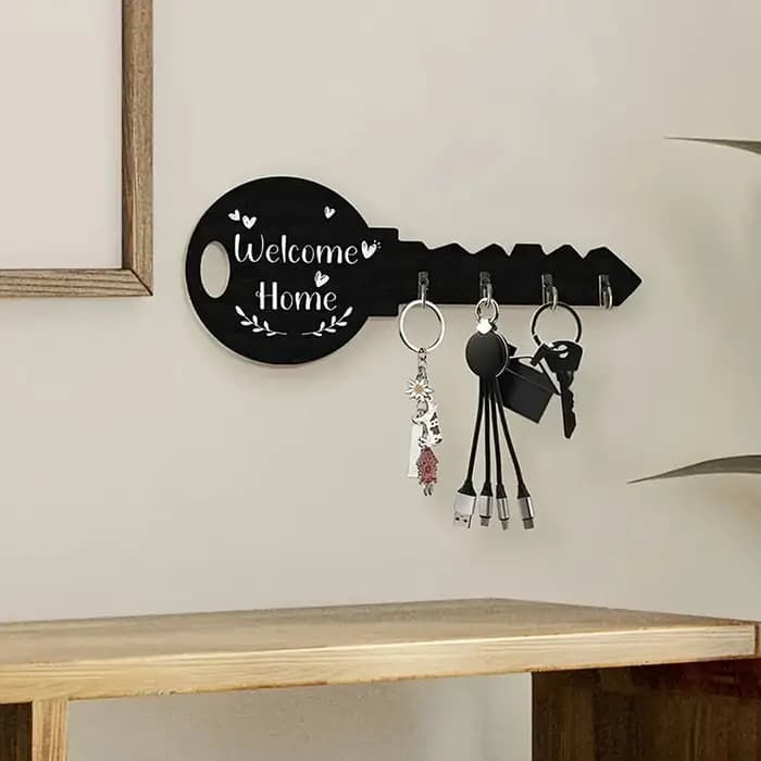 Organisateur de rangement mural avec cadre en bois créatif