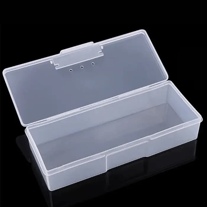 Boîte de rangement rectangulaire en plastique Transparent pour Nail Art