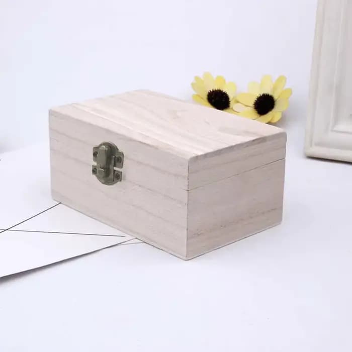 Boîtes de rangement carrées à charnière en bois uni Scotch couleur bûche, boîte-cadeau artisanale, b