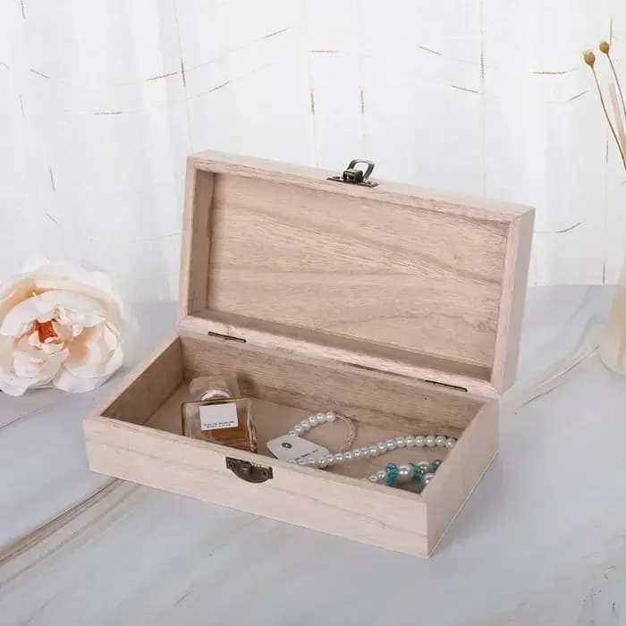 Boîte de rangement de bijoux en bois rétro