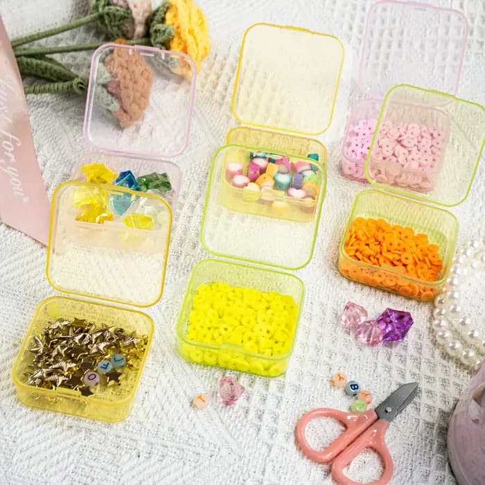1 boîte de rangement en plastique mini avec couvercle