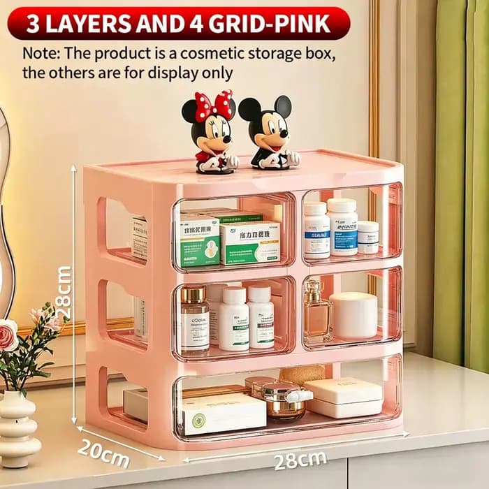 Boîte de rangement multifonctionnelle de grande capacité pour cosmétiques
