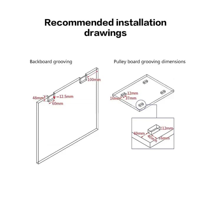Rail de glissière invisible pour armoire coulissante domestique
