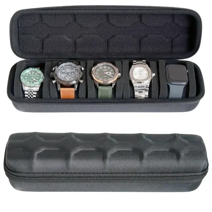 Organisateur de boîte de montre pour hommes ou femmes, étui de voyage de montre, support d'affichage de montre de rangement Portable pour montres-bracelets et montres intelligentes