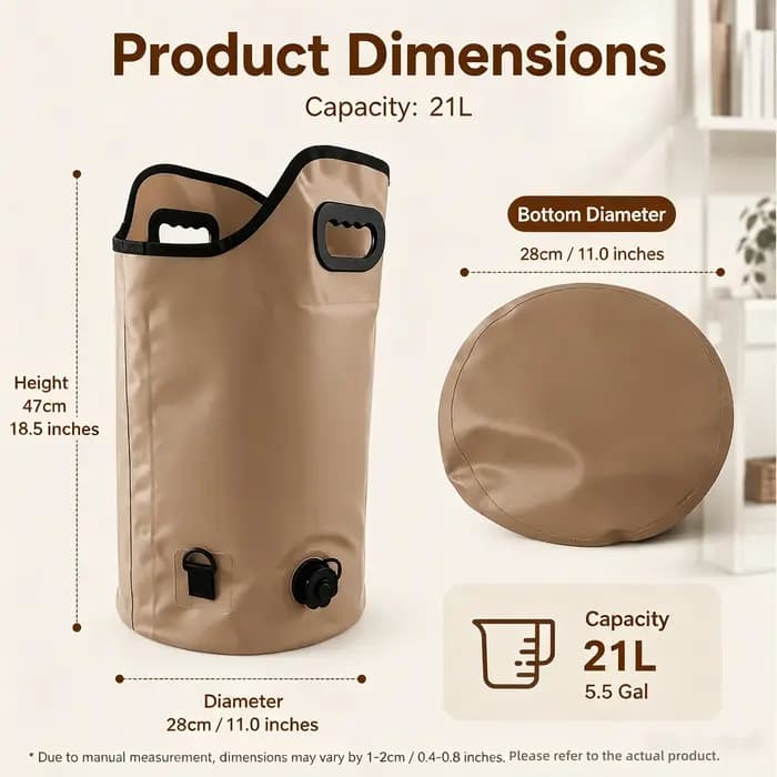 Seau pliable multifonctionnel pour la maison, panier à linge sale, rangement de boissons glacées pour le camping en extérieur, bac à pieds