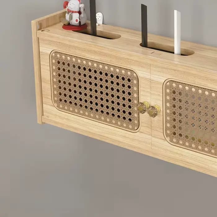 Meuble TV mural avec multiprise