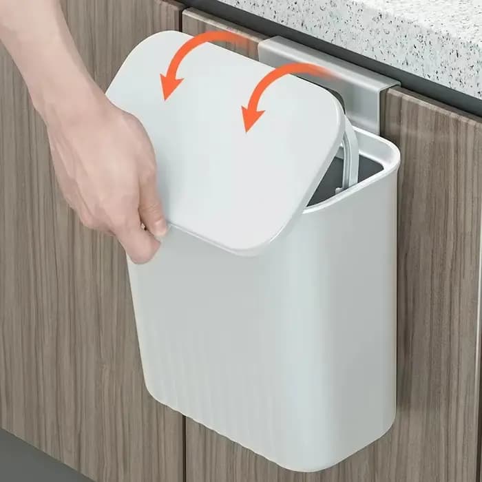 Poubelle suspendue avec couvercle, grande capacité, cuisine, recyclage, panier poubelle, porte d'arm