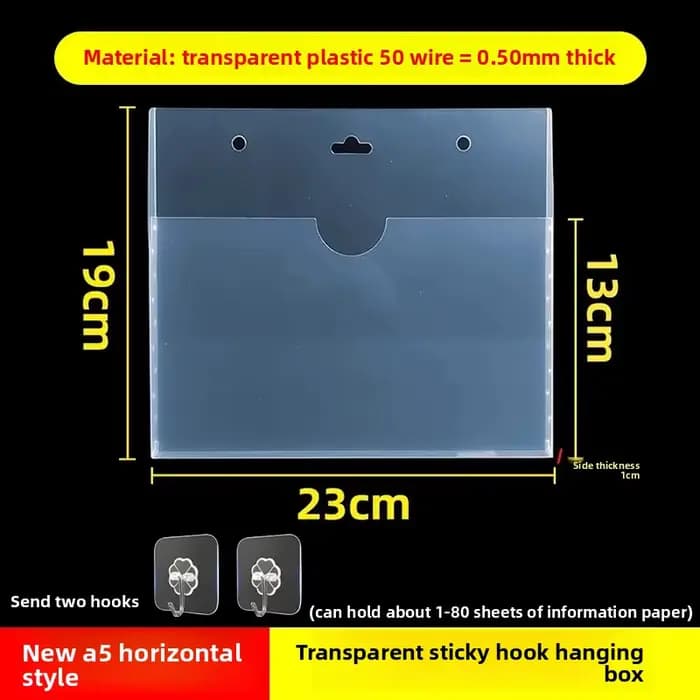 Boîte transparente en plastique pour documents A4, porte-revues de clôture, étagère de rangement Sim