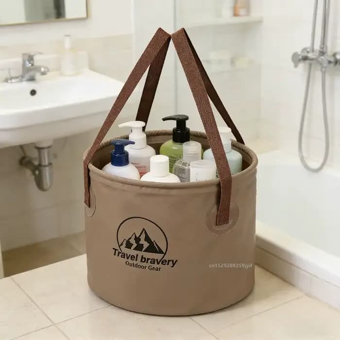 Seau pliant multifonctionnel 5L/10L/20L, bassin pliable Portable de voyage, Camping randonnée pêche, seau de rangement, fournitures de salle de bains