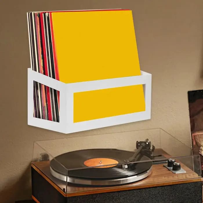 Étagère murale moderne en métal pour disques vinyles et CD