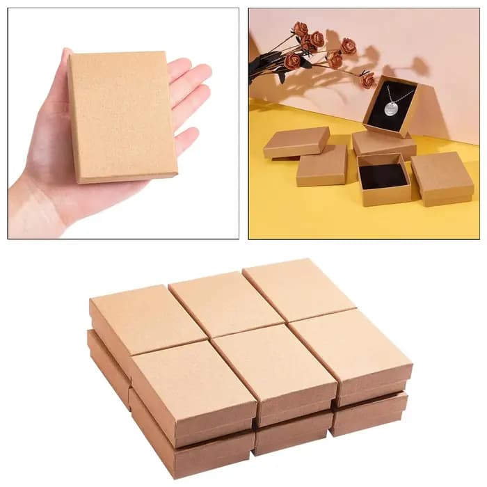 Boîte à bijoux en carton avec insert en coton pour l'expédition et la présentation de boucles d'oreilles et de bagues