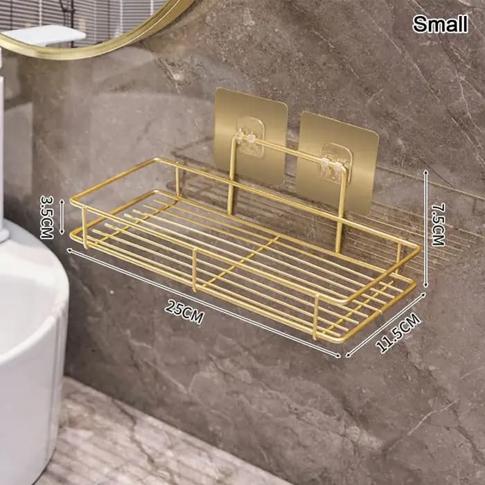 Étagère de rangement de salle de bain en métal sans perçage, multifonctionnelle, pour douche, à fixe