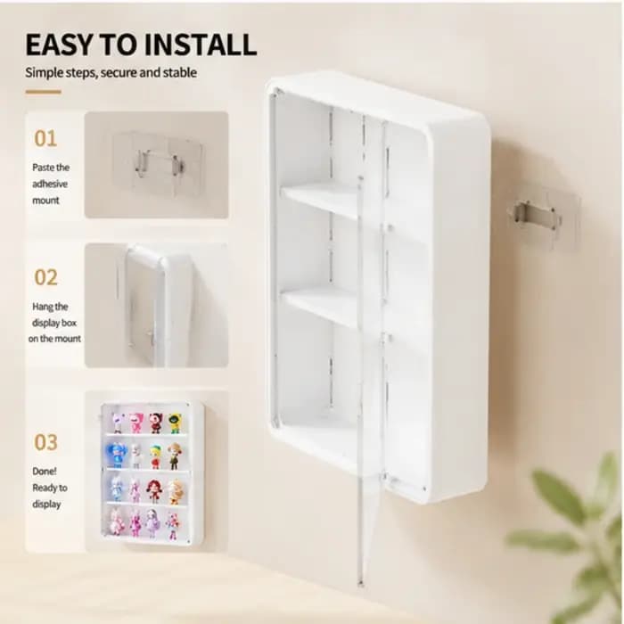 Armoire de rangement murale blanche anti-poussière à 4 niveaux
