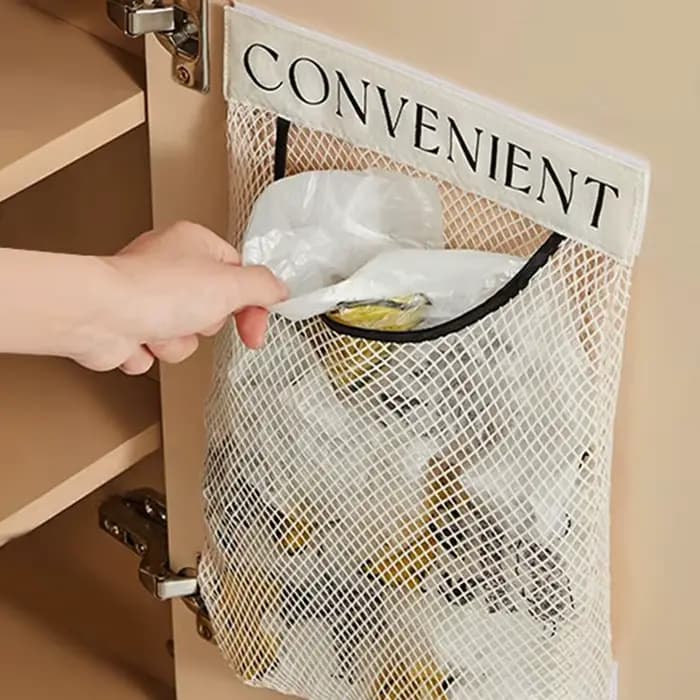 Sac de rangement mural en maille
