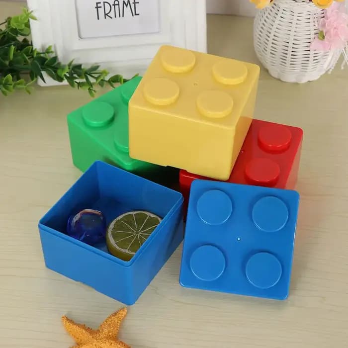 Boîte de rangement en plastique en forme de blocs de construction créatifs