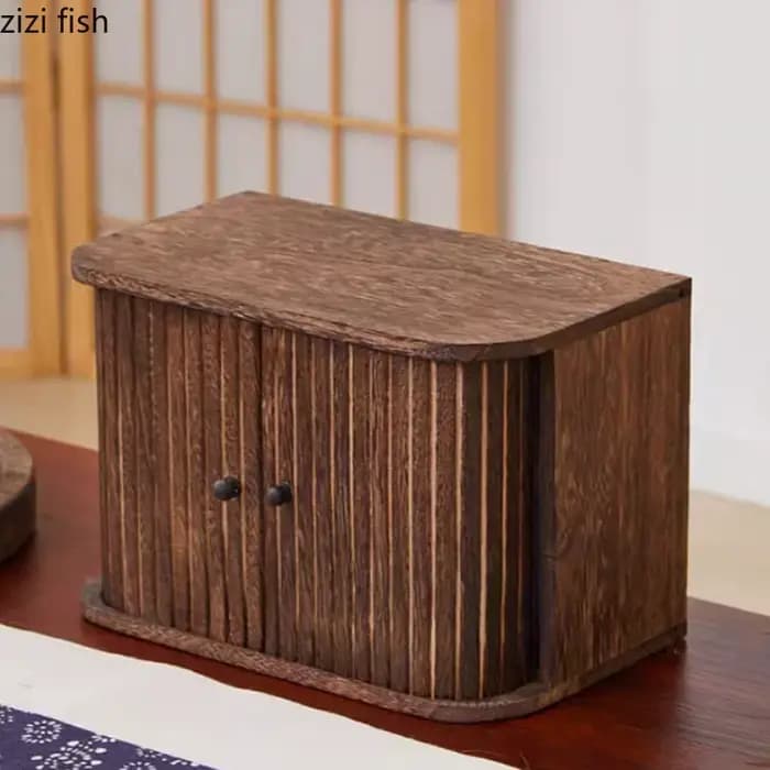 Boîte de rangement en bois massif