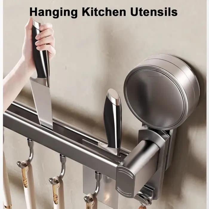 Ustensiles de rangement muraux gris sans poinçon