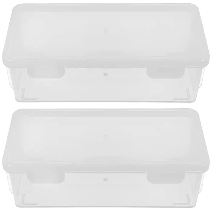 Lot de 2 boîtes à pain transparentes hermétiques réutilisables en plastique pour le stockage