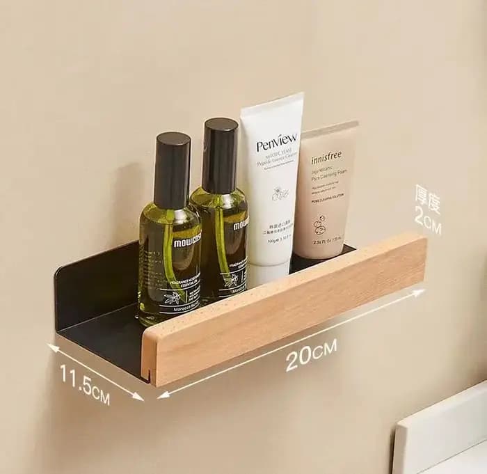 Étagère Murale en Bois Imperméable Non Perforé Étagères de Rangement de Cuisine