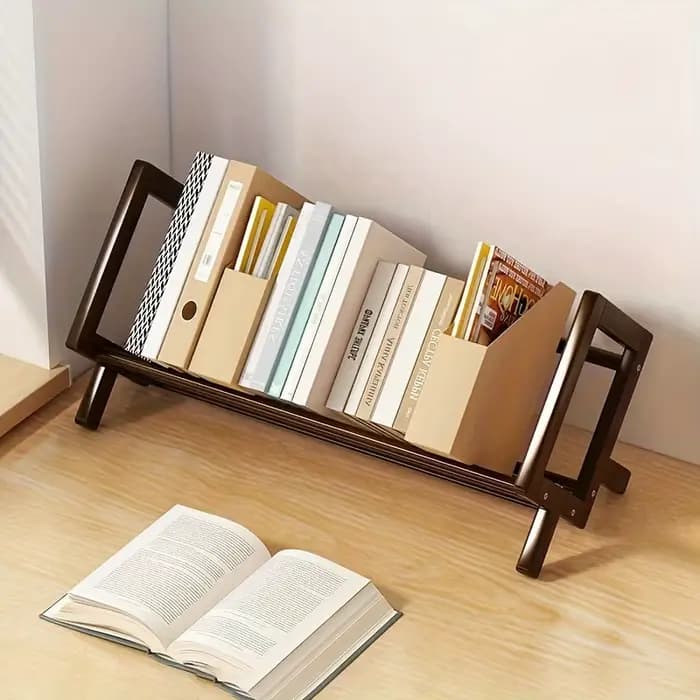 Bibliothèque de bureau maison salon petite décoration bambou étagère décorative