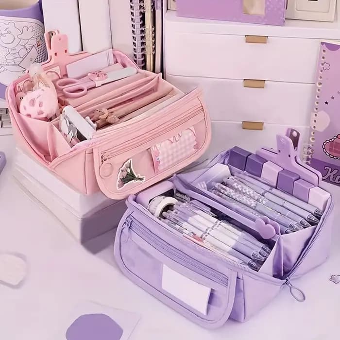 Organisateur de trousse à crayons de grande capacité – Rangement de bureau multi-compartiments pour fournitures