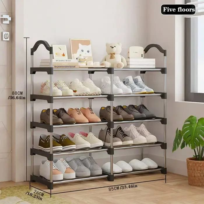 Meuble à chaussures double rangée - rangement multi-niveaux pour la maison