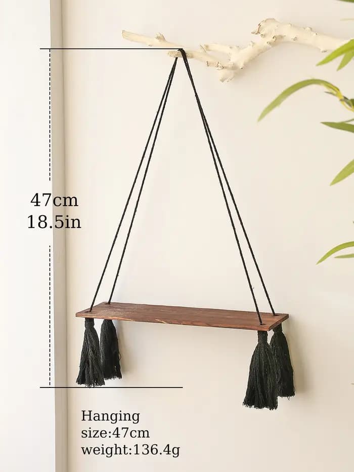 Étagères murales en bois noir pour chambre à coucher