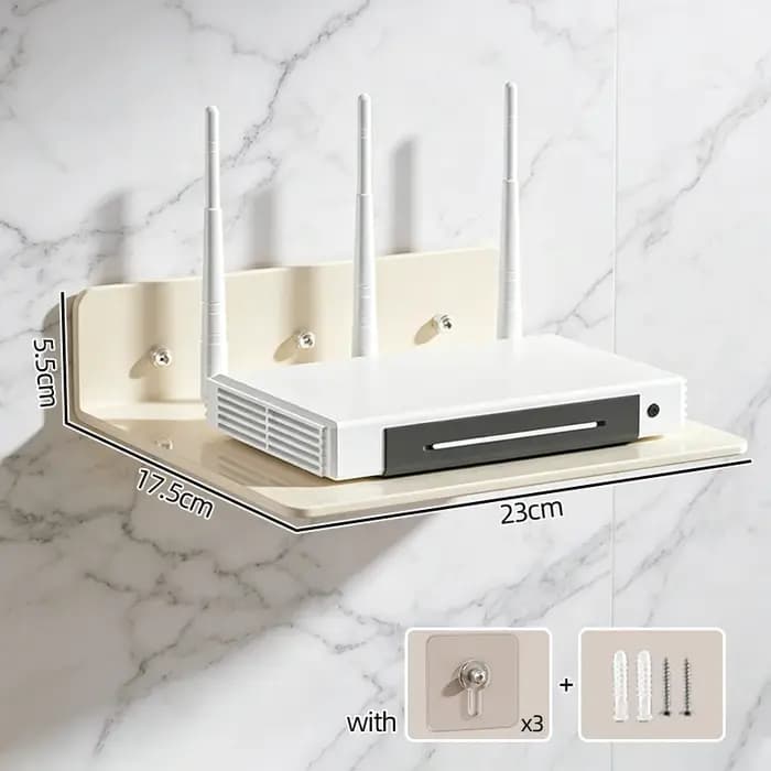 Étagère Murale Flottante en Acier pour Rangement de Routeur