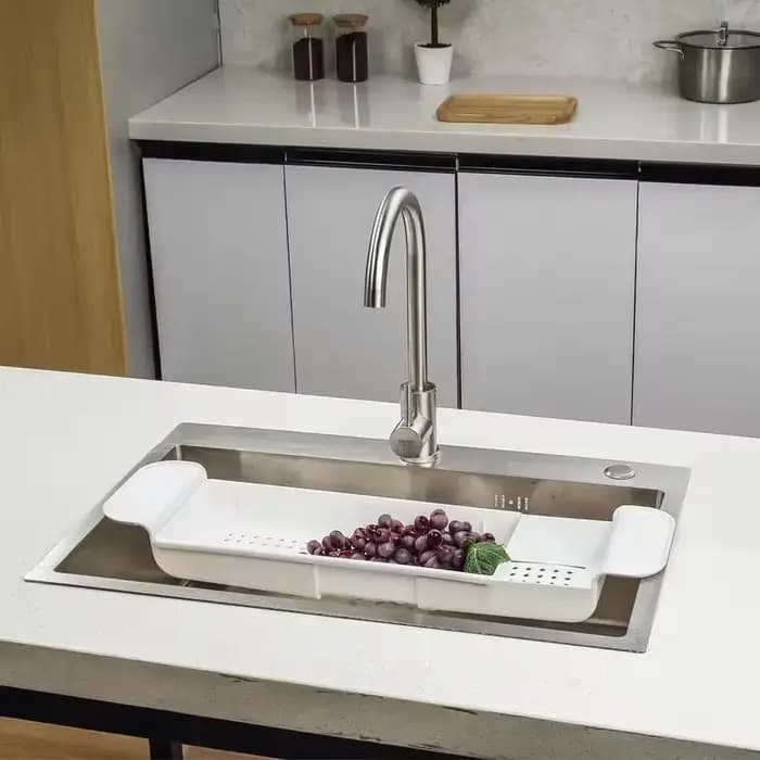 Étagère de baignoire extensible en bambou