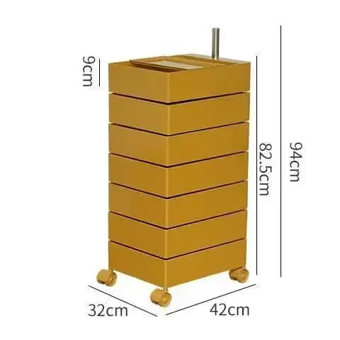 Meuble de rangement mobile à tiroirs, unité d'organisation empilable, table d'appoint roulante avec