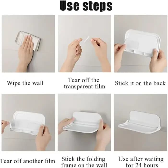 Étagère murale pliable sans perçage
