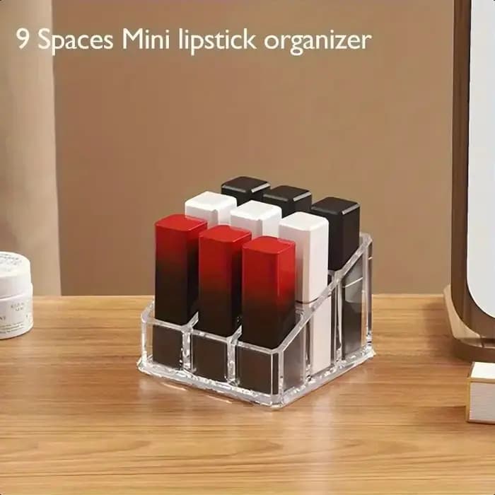 Boîte de rangement transparente pour rouges à lèvres - Présentoir cosmétique multi-niveaux