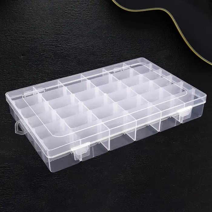 Boîte de rangement de fil, compartiments de broderie, mallette de rangement, porte-fil à coudre, boîte en plastique transparente pour bijoux, matériel de pêche