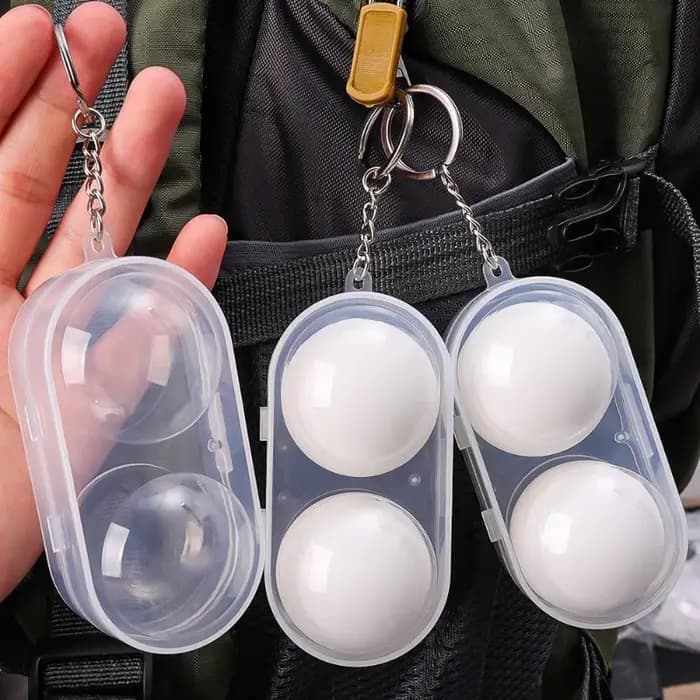 Boîte de rangement pour balles de tennis de table, pour 2 balles de ping-pong, étui transparent portable avec porte-clés pour équipement d'entraînement sportif