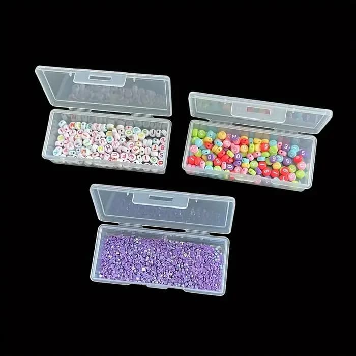 Boîte de rangement en plastique transparent à 4 séparateurs réglables