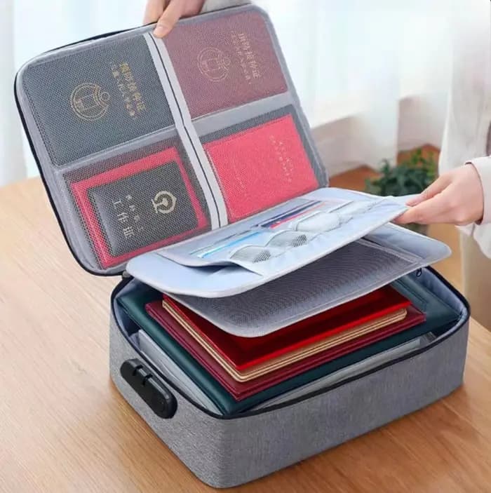 Organisateur de fichiers ignifuge avec serrure à combinaison, boîte de rangement de documents imperm