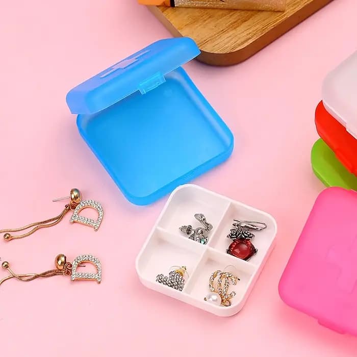 Boîte à pilules en plastique étanche, 4 grilles, boîte de rangement, hebdomadaire, évaluation, voyage, médecine, conteneur, boîtes, porte-vitamine