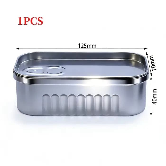 Boîte de rangement portable en métal en forme de boîte de conserve de sardines avec couvercle, pot s