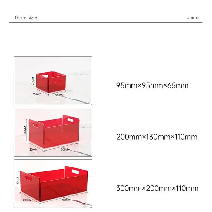 Boîte de rangement en acrylique de couleur pour cosmétiques, organisateur de parfum, livre, masque, support de salle de bain, Table basse, panier à collations divers