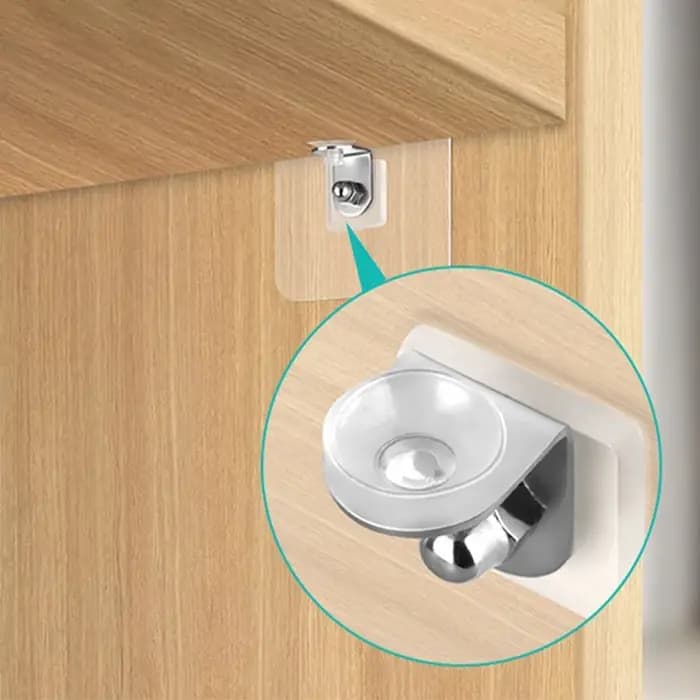 Support d'étagère adhésif en acier inoxydable, 4 pièces, Clips solides partiqués pour armoire de cuisine, Support de placard de livres, clins