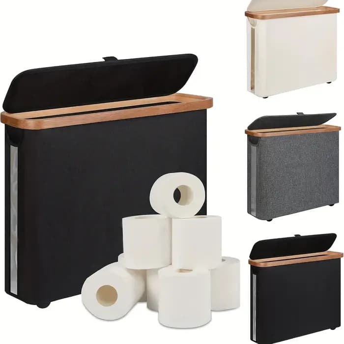 Panier de rangement pour papier toilette avec couvercle