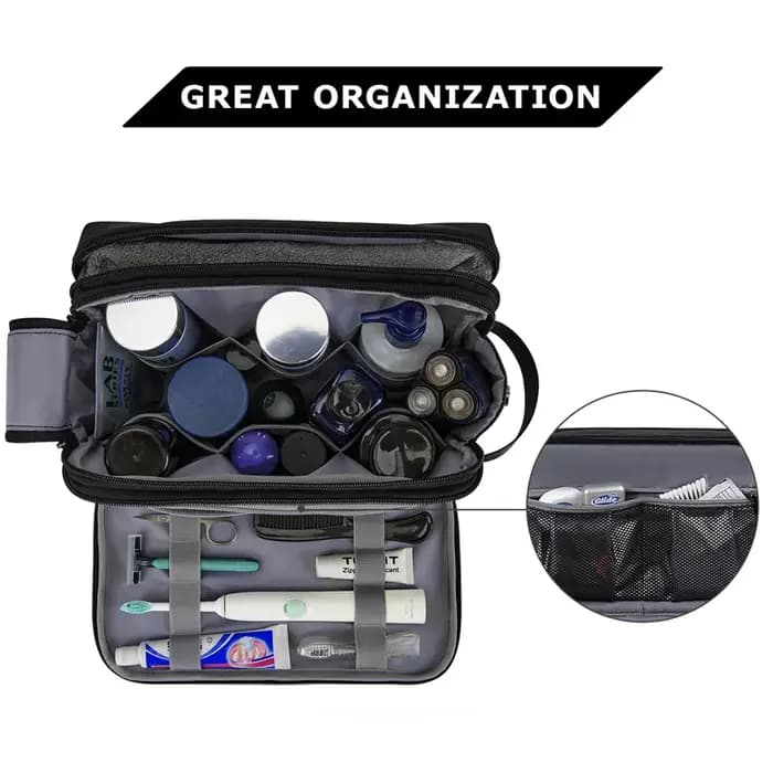 BAGSMART trousse de toilette grande capacité sac cosmétique pour hommes multifonction étanche essent