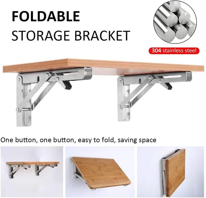 2 pièces support pliant pour étagère Table bureau robuste flottant Triangle