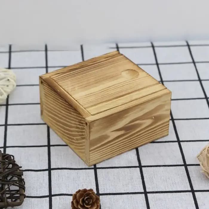 Boîte à bijoux en bois non finie avec couvercle coulissant