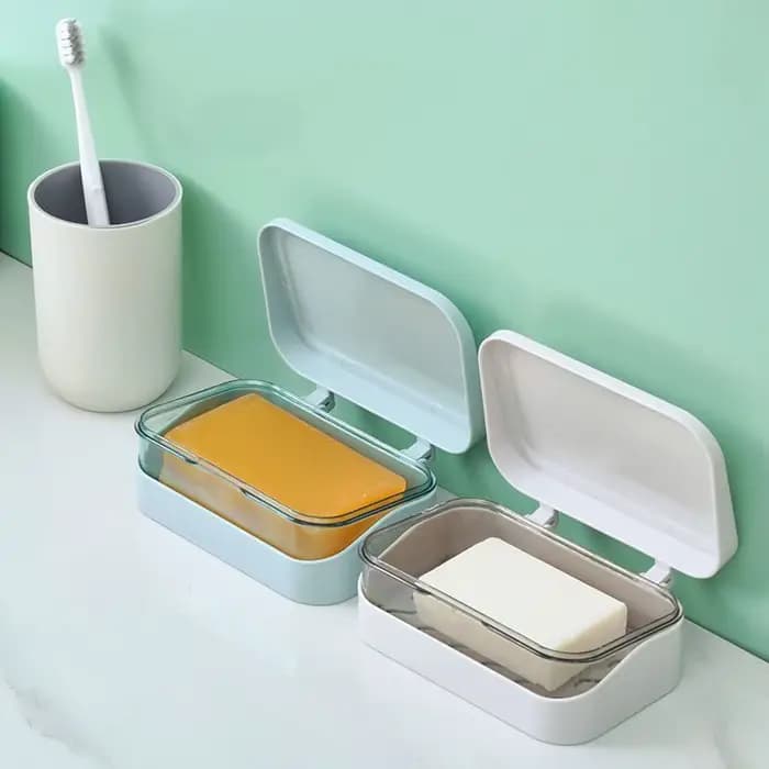 Porte-savon de salle de bain avec couvercle