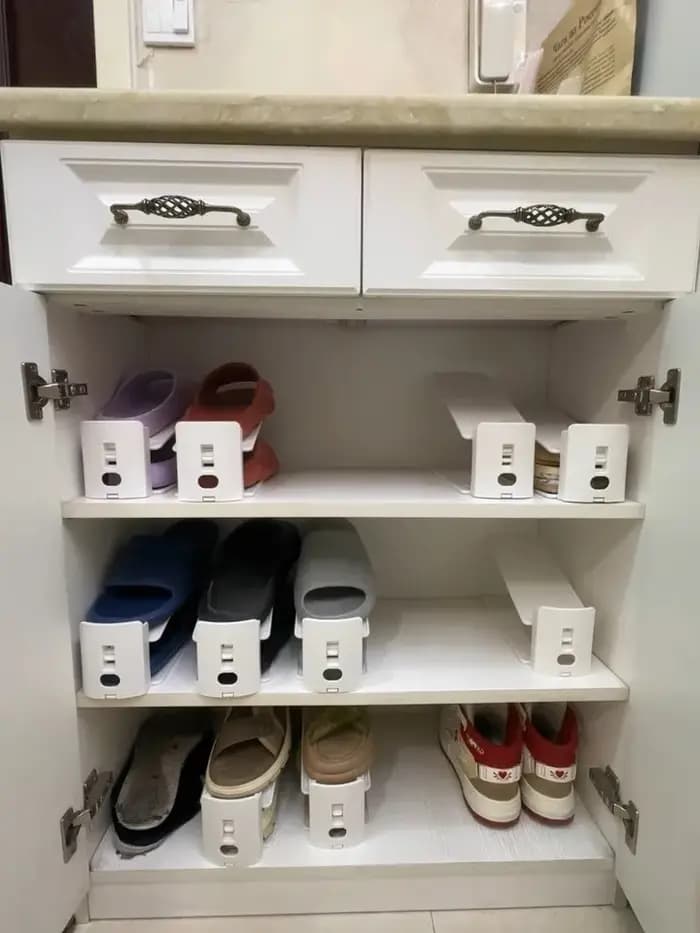 Porte-chaussures à Double pont recevoir artefact armoire à chaussures bomitaire dépôt pliable
