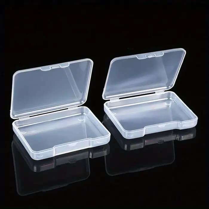 Boîtes de rangement rectangulaires transparentes en plastique avec couvercles à rabat - Matériau PP durable