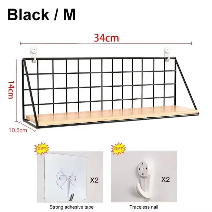 Étagères murales de style simple sans perçage, panier de rangement multifonctionnel pour chambre à coucher, décoration murale, gain de place