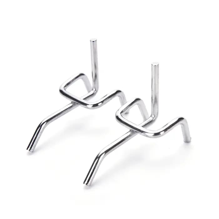 10 pièces 5 cm En Métal Panneau Perforé Crochets Mur D'affichage Au Détail Magasin Peg Latte Mur Maison Cintre Chrome